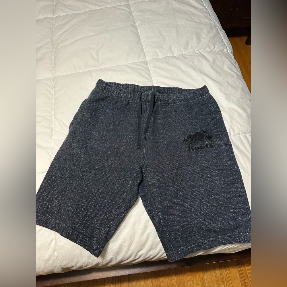 Roots Men's black Heather Athletic Sweat Shorts